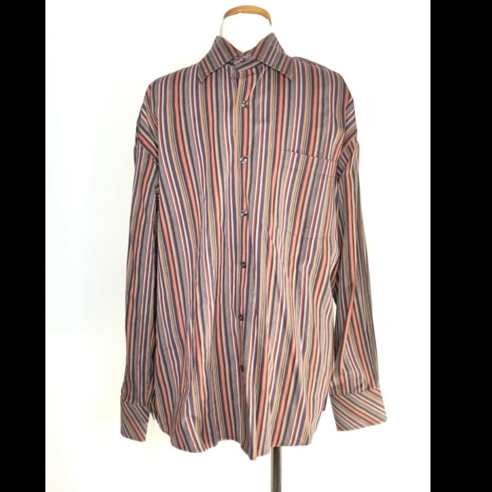 Sette Ponti Men's button front dress shirt Size L